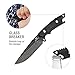 Mossy Oak Fixed Blade Knife, Full Tang High-Grade Survival Knife, G10 Handle with Genuine Leather Sheath - Multi-Tool with Bottle Opener and Glass Breaker, for Outdoors, Camping, Huntingï¼ˆStone Washï¼‰