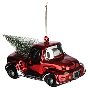 COM-FOUR® kerstbal, kerstbal voor kerst gemaakt van echt glas als boomversiering, decoratie voor de kerstboom, auto tot 15 cm lang [selectie varieert] (01-delig – autoruit)