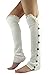 NOVAWO Women's Christmas High Knit Crochet Lace Leg Warmers,White,One Size