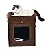 Amazon Basics Collapsible Cube Cat Bed, 15 x 15 x 17 Inches, Brown