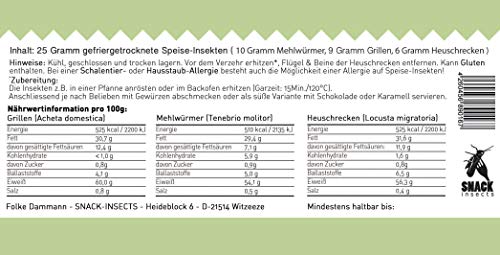 Essbare Insekten Mischung von 'SNACK insects' - 25g Insekten zum Essen - Grillen, Heuschecken & Mehlwürmer – Bild 5