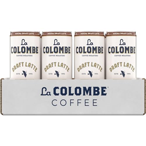 LA COLOMBE COFFEE, MOCHA DRAFT LATTE, 11 FL OZ CANS (PACK OF 12), COFFEEHOUSE QUALITY COLD BREW, SPECIALTY GRADE COFFEE BEANS, READY-TO-DRINK ON-THE-GO