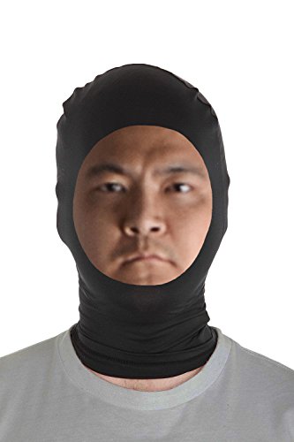 Marvoll Lycra Spandex Face Out Mask Hood Zentai Halloween Costumes (Adults, Black)