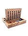 A Classic Board Games Connect a Row in 4 Made from Nature Wood with Unique Designs Wooden Box Game for Adults and Simple Board Games for Kids and Junior Gifts for a Whole Fun Family Games