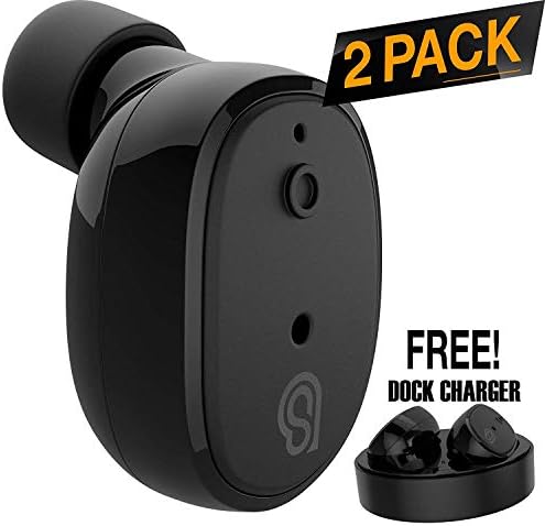 StealthBeats Bluetooth Wireless Headphones with Microphone [INVISIBLE EARPHONES] Running Earbuds with Dock Charger - Noise Cancelling, Mic and BASS Sound for iPhone & Android [TALK WALK & MORE]