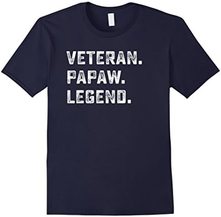 Mens Family Gifts For Papa Veteran Papaw Legend Shirt Large Navy