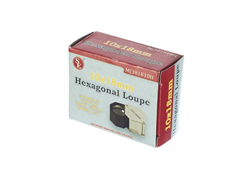 SE MJ381810H 10 x 18mm Hexagonal Jewelers Loupe, Chrome Plated