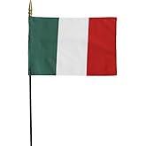 Italy - 8 in x 12 in World Stick Flag