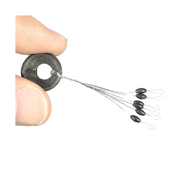 Tanchen-100PcsPack-6-in-1-Cylinder-Shaped-Float-Stop-Fishing-Rubber-Stopper-Bobber-Sinker
