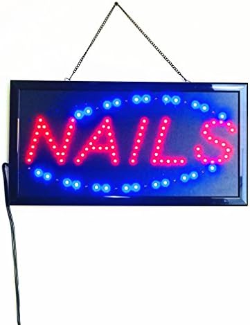 Bright LED Neon Light Animated Motion OPEN Sign For Nails Hair Cut Store Shop