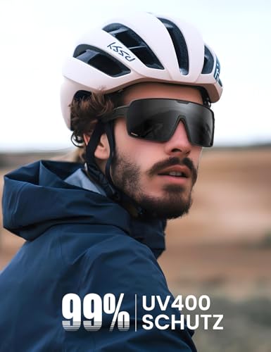 Lamicall Cycling Glasses Men Fast Glasses Women - [Full Rim, Windproof] TR-90 Ultralight Sunglasses Bicycle with UV400 Protection, Polarised Running Glasses Sports Glasses for Bicycle Ebike Running
