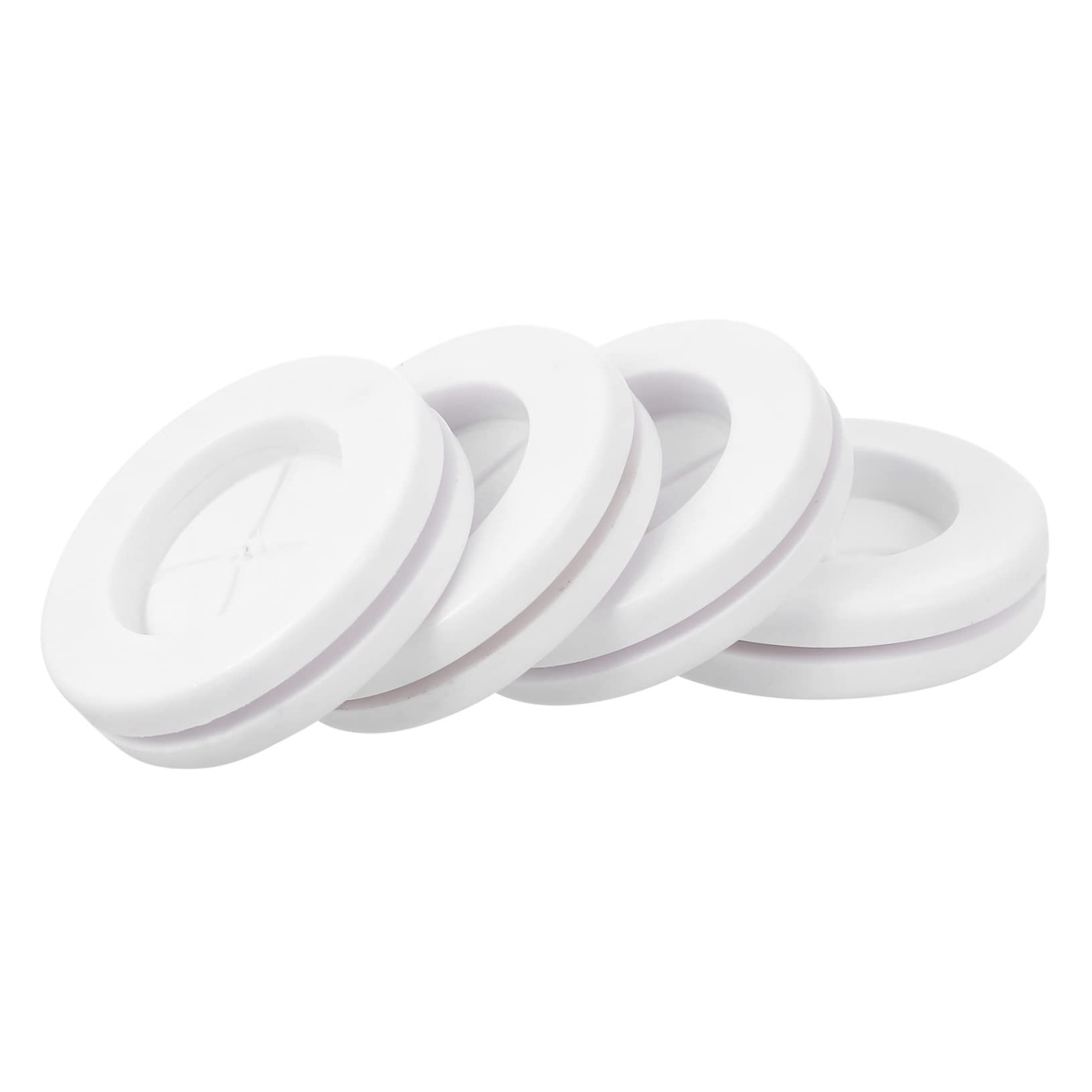 SOLUSTRE 4pcs Guard Coil Rubber Wire Grommet Gasket Round Wire Grommet Rubber Plug Cable Ring Plug Protectors Gasket Synthetic Rubber Dust-proof White Set