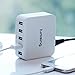 Lumsing USB desktop charger 5V 8A 5 ports square desktop charging station With Intelligent Control Chipset for iPhone iPadd HTC LG Motorola Samsung Galaxy Smartphones Tablets(White)