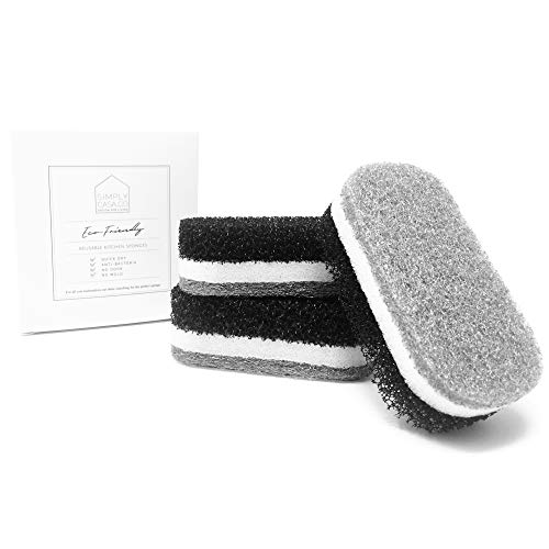 SIMPLYCASA Modern Kitchen Dish Cleaning Sponge Set of 3 /Non Scratch