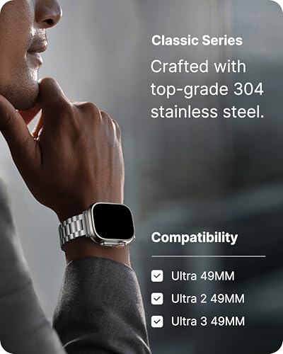 Fullmosa Correa Compatible Con Apple Watch 49mm 46mm 45mm 44mm 42mm 41mm 40mm 38mm,Pulsera de Repuesto Acero Inoxidable Con Case Para Apple Watch Ultra Se 3/2/1 Series 11/10/9/8/7/6/5/4/3/2/1