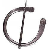 NauticalMart Medieval Cloak Pin - Hand-Forged Iron Penannular Brooch for Authentic Viking Style Costumes - Secure Fit and Rugged Appearance for Reenactments and LARP