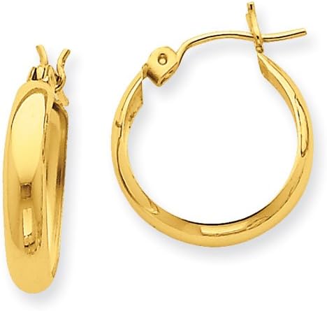 14k Yellow Gold Polished 3.5mm Hoop Earrings Hoop-earrings