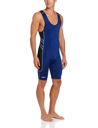 ASICS Men's Unrestrained Wrestling Singlet (Royal/Black), X-Small
