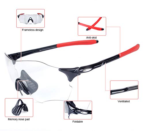 LNLJ Fotochromische zonnebril, gepolariseerde sportbril anti-schittering UV-bescherming - Image 4