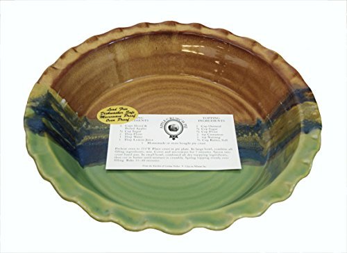 Clay In Motion Handmade Ceramic Deep Dish 9" Pie Plate - Mountain Meadows