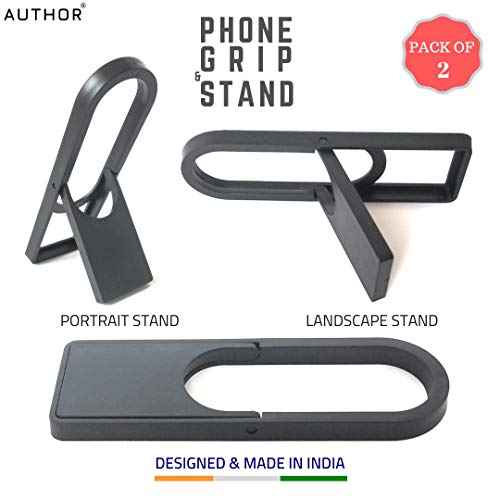 Author Gripr - A Handy Mobile Grip Holder & A True Mobile Stand (Pack of 2) (Black) / Mobile Holder with Mobile Stand