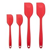 Chef's Star Heat Resistant Silicone Spatula - Set of Four - Red
