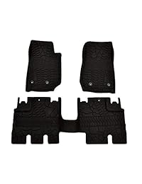 Juego de 3 piezas de alfombras de piso negras de cuero 82213860 Mopar
