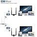 Wireless USB WiFi Adapter 1200Mbps, USB 3.0 Wireless Network WiFi Dongle High Gain with 2 X 5dBi Antennas for PC/Desktop/Laptop/Mac, Supports Windows 10/8/8.1/7 (1)