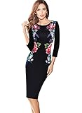 Vfemage Womens Floral Printed Slimming Tunic Casual Party Bodycon Dress