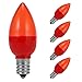 JandCase Red LED Light Bulb, C7 LED Bulb, 2 watt, E12 Candelabra Base,Transparent Night Light,Tiny Bulbs for Holiday Decoration, Christmas Strings, Salt Lamp, Porch, 4 Pack