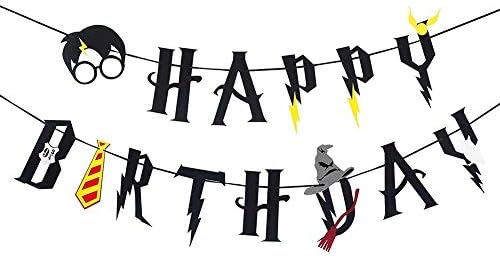 Harry Potter Happy Birthday Banner Felt Garland Party Decoration Bunting Lahuala Flag