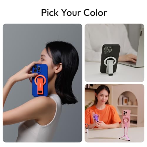 ULANZI MA60 Magnetic Phone Tripod Stand for iPhone - Aluminium Smartphone Mini Tripod Pocket Cell Phone Stand Strong Magnet Quick Mount Compatible with iPhone 17 16 15 14 13 12 Series, Black