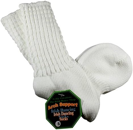 Celtic Creations Ankle Length Arch Support Poodle Socks for Irish Dancing, Medium