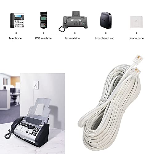 LanSenSu Telephone landline Extension Cord Cable Cord with Standard RJ