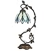 Cloud Mountain Tiffany Style Arched Table Lamp Blue Floral Leaf Lotus Shape Stained Glass Desk Lamp Home Decor Lighting with 7