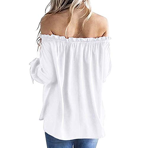 Clearance! Dressin Women's Casual Boat Neck Long Sleeve Cold Shoulder T-Shirt Tunic Top Blouse