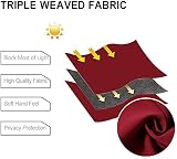 DWCN Red Blackout Curtains 66x90 with Tiebacks 2 Panels Thermal Insulated view 3