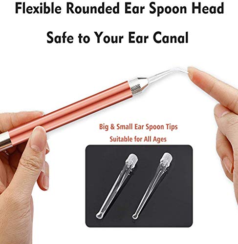 4 Pack Ear Pick with Light and Magnifier(Ear Pick & Tweezers),Earwax Removal Kit, Earwax Cleaner Set with Gift Storage Box for Ear Care & Cleaning, Ear Spoon Picker Products Earpick for Adults & Kids
