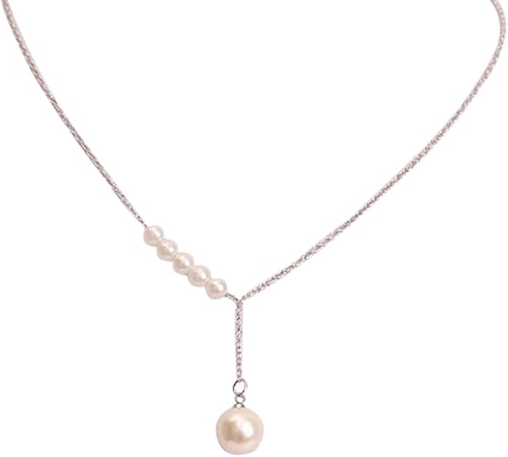 Amazon Ruikey レディースファションパールネックレスシンプルペンダントアクセサリー最高のバレンタインデー誕生日記念日贈り物プレゼントお礼ギフト ネックレス 通販