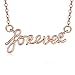 Blinkingstare Rose Gold Forever Pendant Necklace - Round Cubic Zirconia Choker Simple Necklace for Women