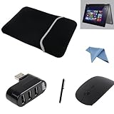 EEEKit 5 Items Starter Kit for Lenovo IdeaPad Yoga 11s 11.6-Inc Convertible Ultrabook, Protective Sleeve Case, 3 Port USB Hub + 2.4G Wireless and Stylus