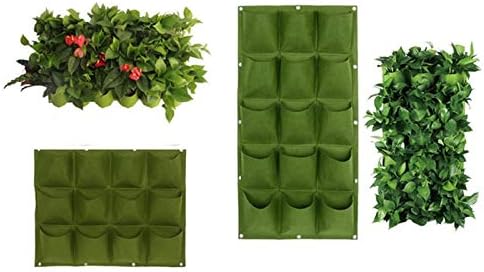 Plant Hanging Bags, Pocket Outdoor Vertical Greening Wall Garden Plant Grow Bags for Apartments, Balconies, Patios, Schoolyards and Rooftop (15)