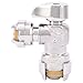 SharkBite 1/2 x 1/4 Inch (3/8 Inch OD) Compression Angle Stop Valve, Quarter Turn, Push to Connect Brass Plumbing Fitting, PEX Pipe, Copper, CPVC, PE-RT, HDPE, 23048-0000LF