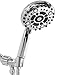 Aquarius Mist Handheld Shower Head With Hose (Extra Long) Spa Grade High Pressure Hand Held Showerhead Wand With 6 Spray Settings – Adjustable Mount Holder & Teflon Tape (Chrome)