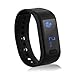 Excelvan All-in-One OLED Smart Healthy Bracelet IP67 Waterproof Bluetooth Pedometer Tracking Calorie Sleep Monitor Call Reminder Remote Capture Wristband for Android IOS Cellphones (Black)