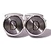 HJ Men's 2PCS Fashion Dazzle Tuxedo Shirts Platinum Plated Cufflinks Initial Letter 2 Color A-Z (silver D)