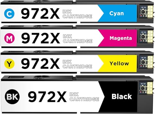 Photo 1 of 972X Ink Cartridge Compatible with HP 972 X for HP-972X | High Yield 10000 Pages | for PageWide Pro 452dw 452dn / PageWide Pro Multifunction 477dw 477dn 577dw 577z Printer (4 Pack)