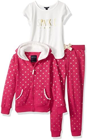 Nautica Girls Hoodie, Knit Top & Fleece Jogger