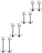 ORAZIO 2-8 Pcs 18G Stainless Steel Nose Piercing Lip Rings Studs Ear Piercings 6mm