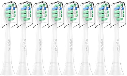 Replacement Brush Heads compatible with Philips Sonicare DiamondClean HX9024, 8 pack, for Plaque Control, 3 Series Gum Health, FlexCare, HealthyWhite, Essence+, Plaque Control EasyClean by BrightDeal